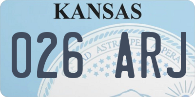 KS license plate 026ARJ