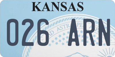 KS license plate 026ARN