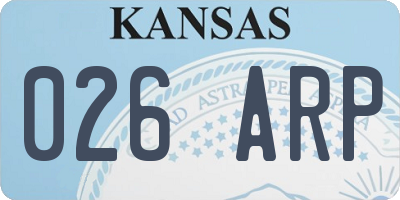 KS license plate 026ARP