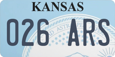 KS license plate 026ARS