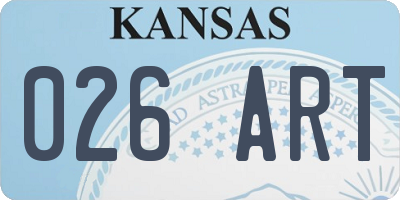 KS license plate 026ART