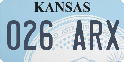 KS license plate 026ARX