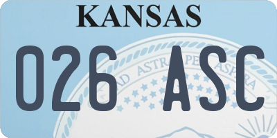 KS license plate 026ASC