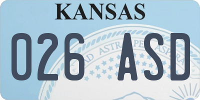 KS license plate 026ASD