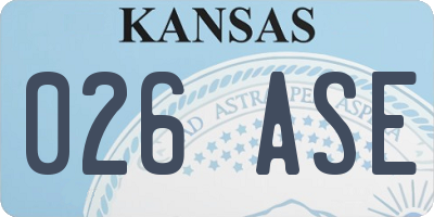 KS license plate 026ASE