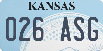 KS license plate 026ASG