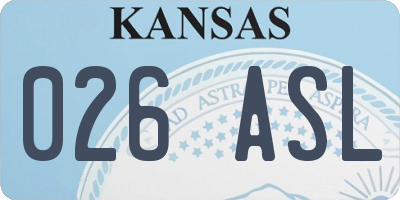 KS license plate 026ASL