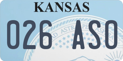 KS license plate 026ASO