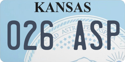 KS license plate 026ASP