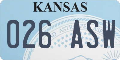 KS license plate 026ASW