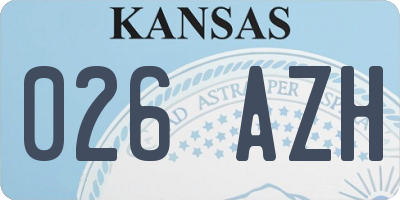 KS license plate 026AZH