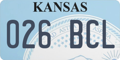 KS license plate 026BCL