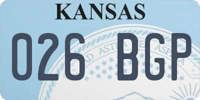 KS license plate 026BGP