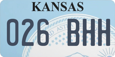 KS license plate 026BHH
