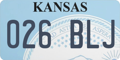 KS license plate 026BLJ