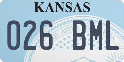 KS license plate 026BML