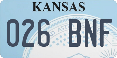 KS license plate 026BNF
