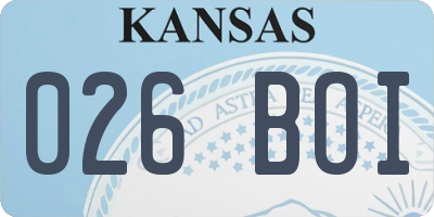 KS license plate 026BOI