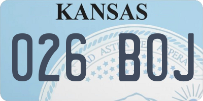 KS license plate 026BOJ