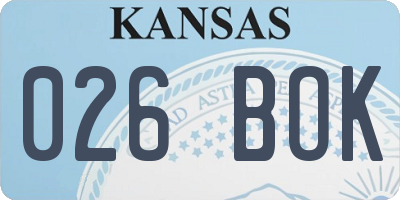 KS license plate 026BOK