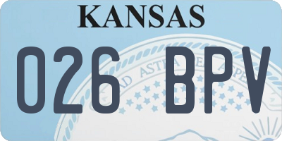 KS license plate 026BPV