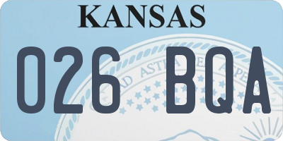 KS license plate 026BQA