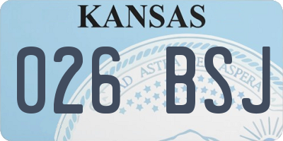 KS license plate 026BSJ