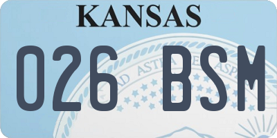 KS license plate 026BSM