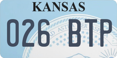 KS license plate 026BTP