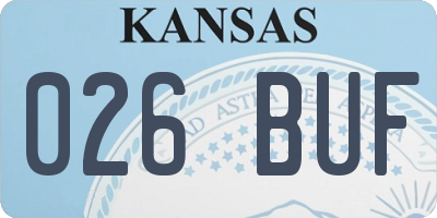 KS license plate 026BUF