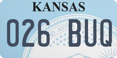 KS license plate 026BUQ