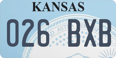 KS license plate 026BXB