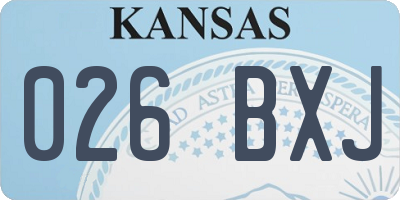 KS license plate 026BXJ
