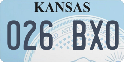 KS license plate 026BXO