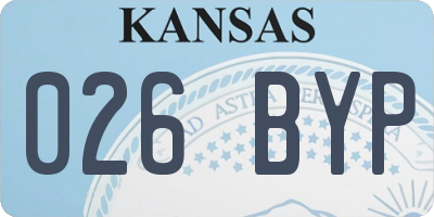 KS license plate 026BYP