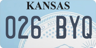 KS license plate 026BYQ