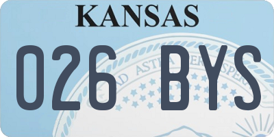 KS license plate 026BYS