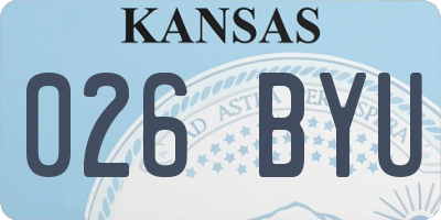 KS license plate 026BYU