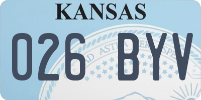 KS license plate 026BYV
