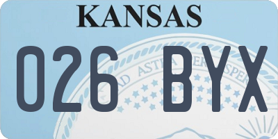 KS license plate 026BYX