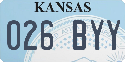KS license plate 026BYY
