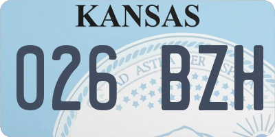 KS license plate 026BZH