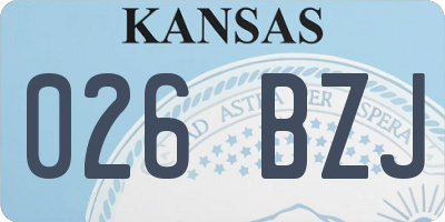 KS license plate 026BZJ
