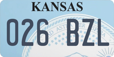 KS license plate 026BZL