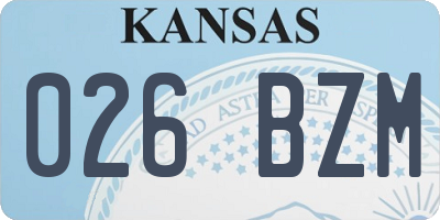 KS license plate 026BZM