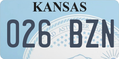 KS license plate 026BZN
