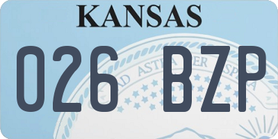 KS license plate 026BZP