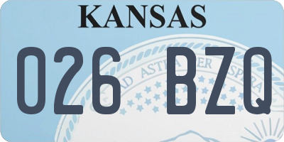 KS license plate 026BZQ