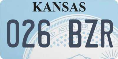 KS license plate 026BZR