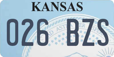 KS license plate 026BZS